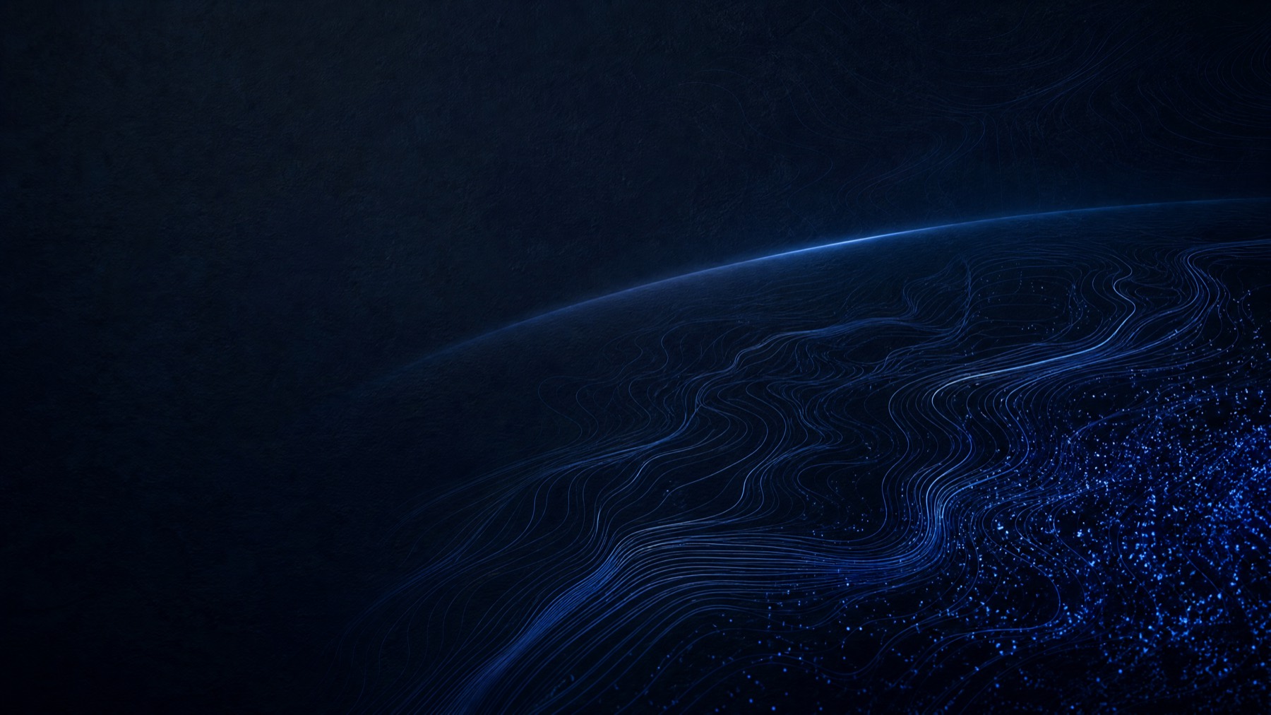 Abstract deep blue field of interconnected light